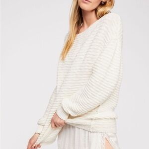 Free People Ivory Cozy Sweater Tan Relax Fit Menace solid tunic M